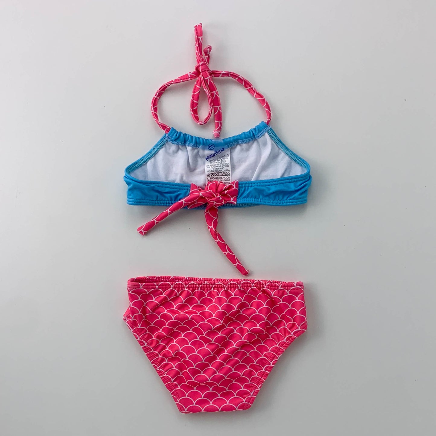 Biquíni com Estampa de Sereia Azul com Rosa para Menina
