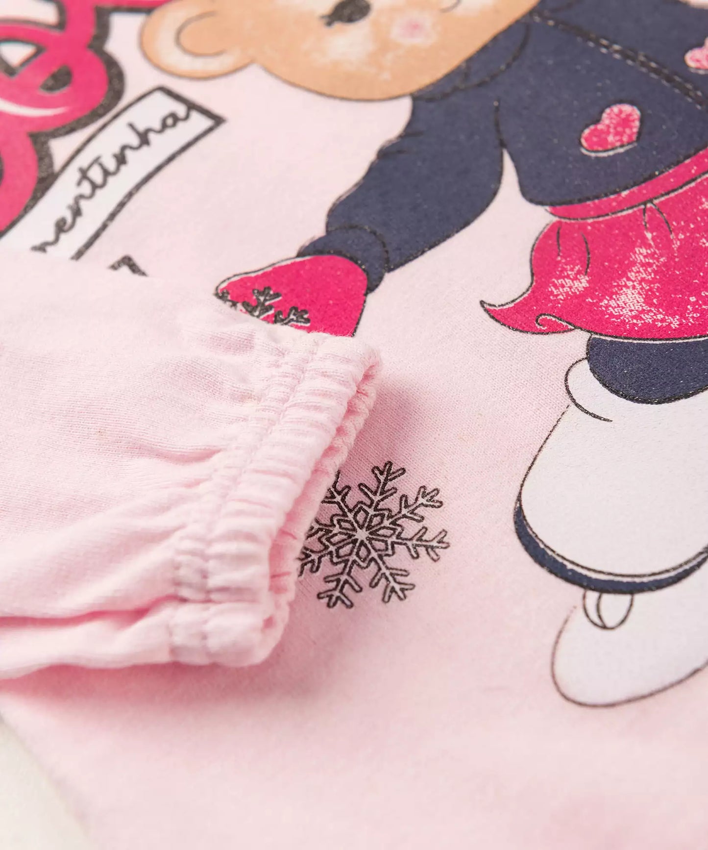 Blusa de Inverno para Bebê Menina Ursinho Rosa
