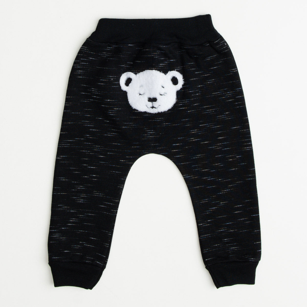 Calça Preta Básica em Moletom para Bebê Menina