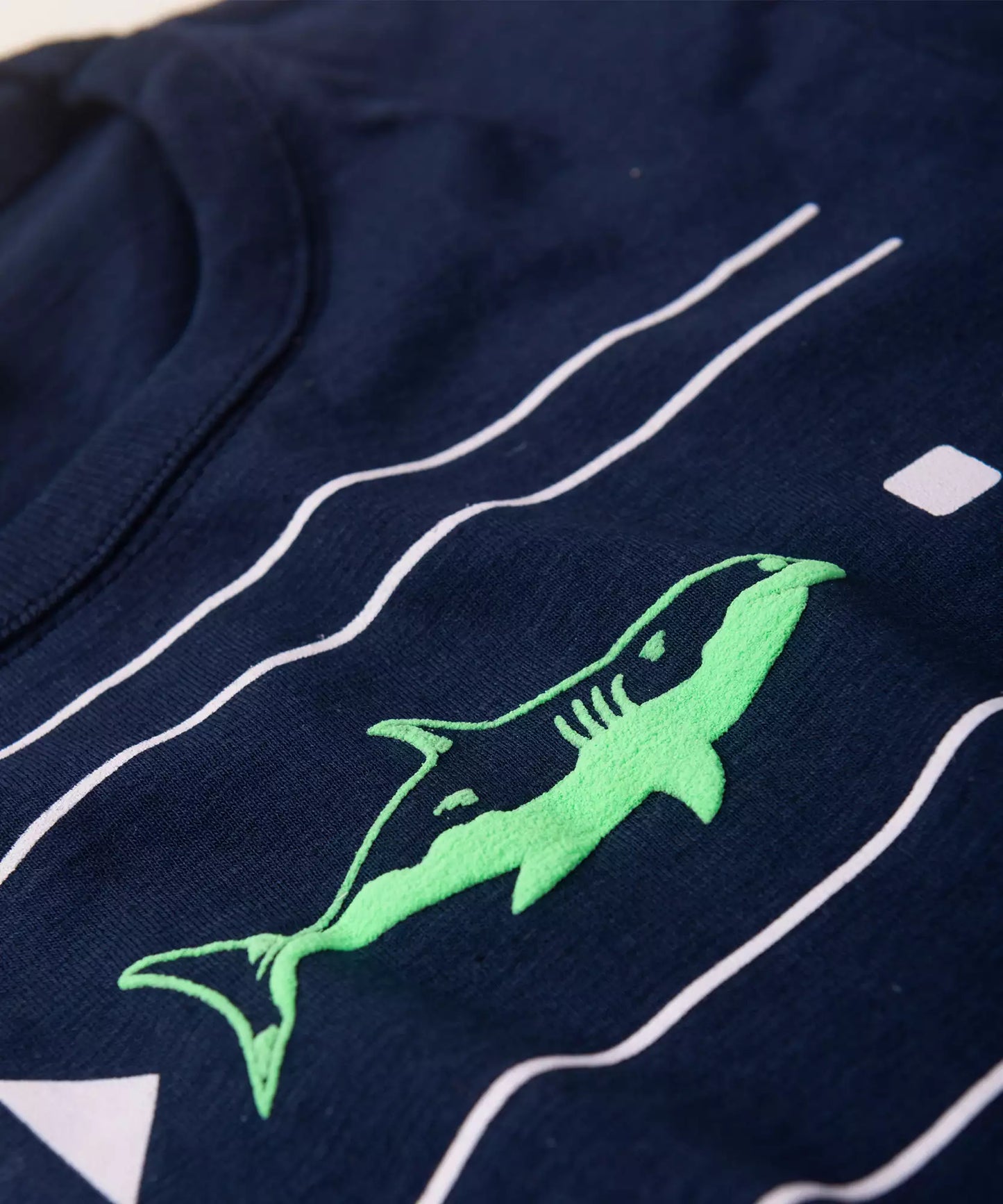 Camiseta de Verão Infantil Masculina Tubarão Marinho