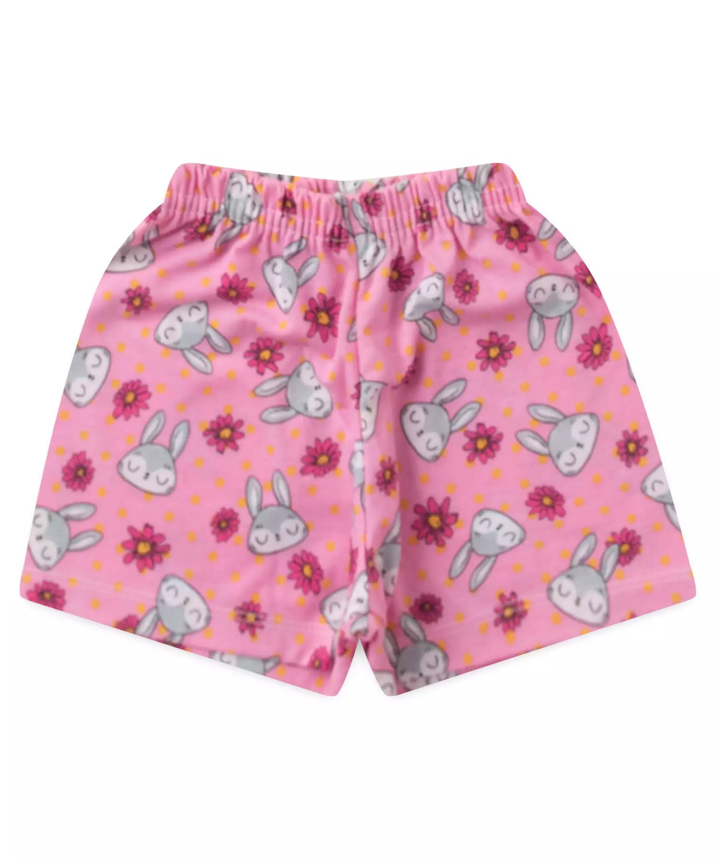 Conjunto Curto Infantil Feminino Coelho Amarelo