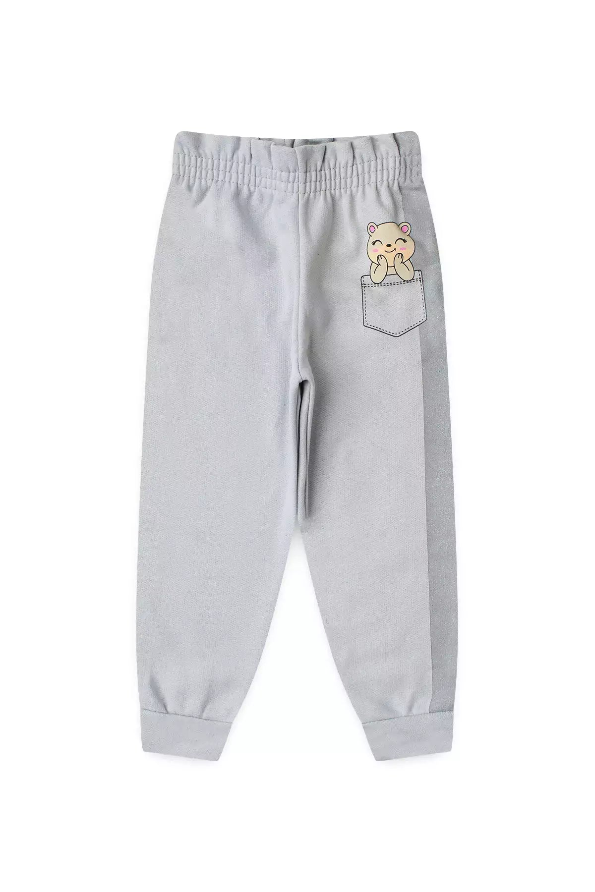 Conjunto de Inverno Infantil Menina Gatinho Glow Cinza