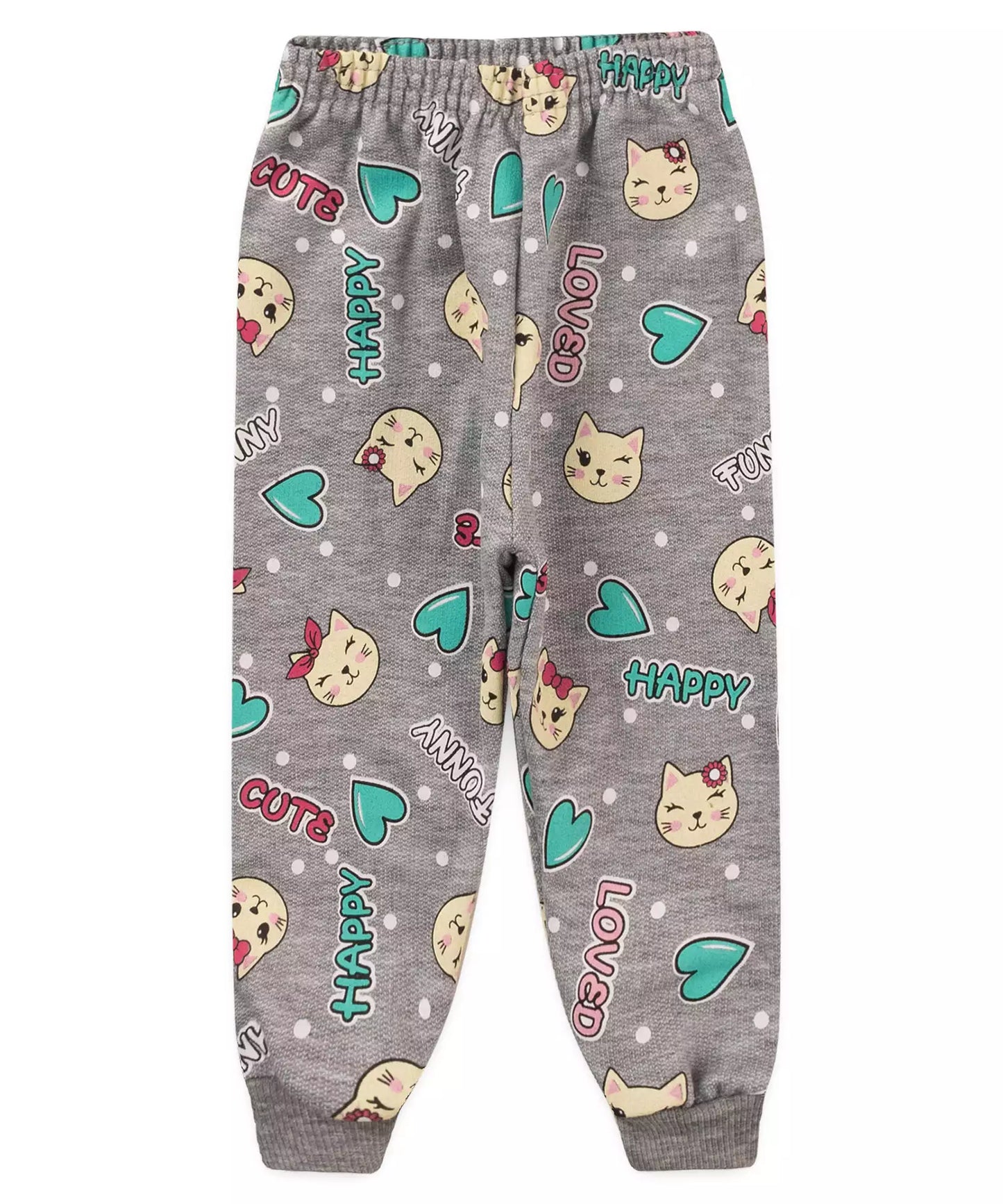 Conjunto de Inverno para Bebê Menina Gatinho Mescla