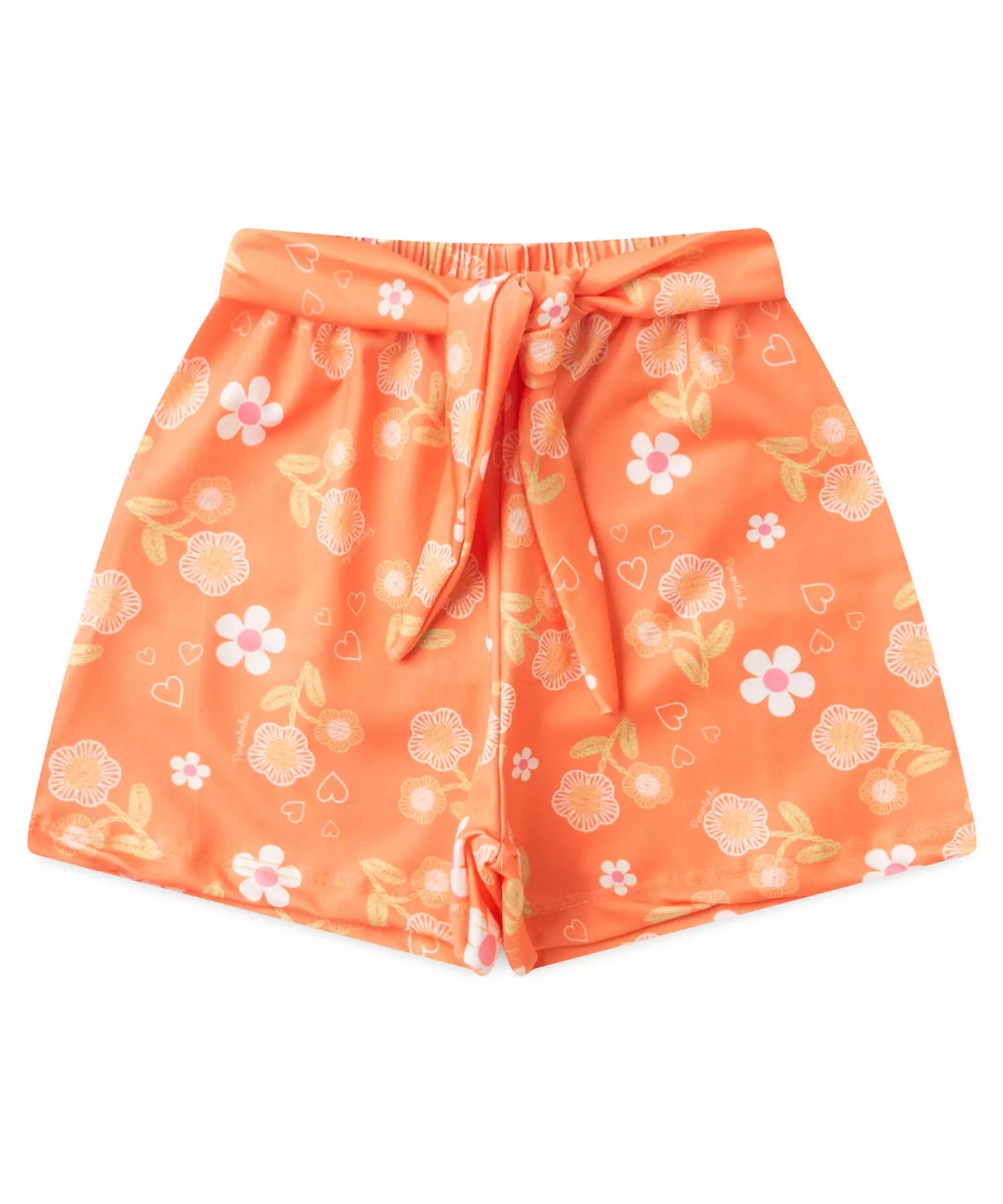 Conjunto de Verão Infantil Feminino Floral Branco