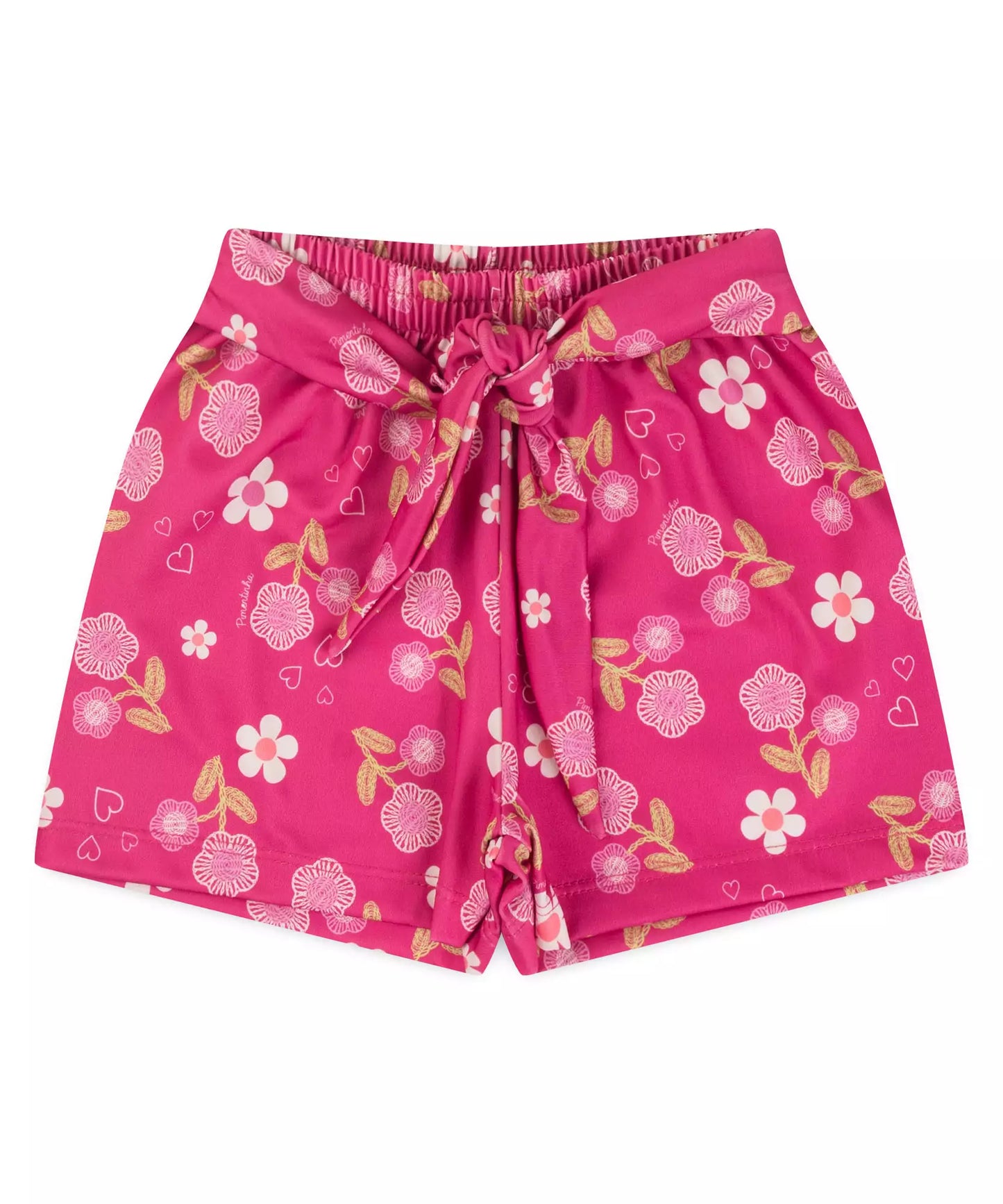 Conjunto de Verão Infantil Feminino Floral Rosa