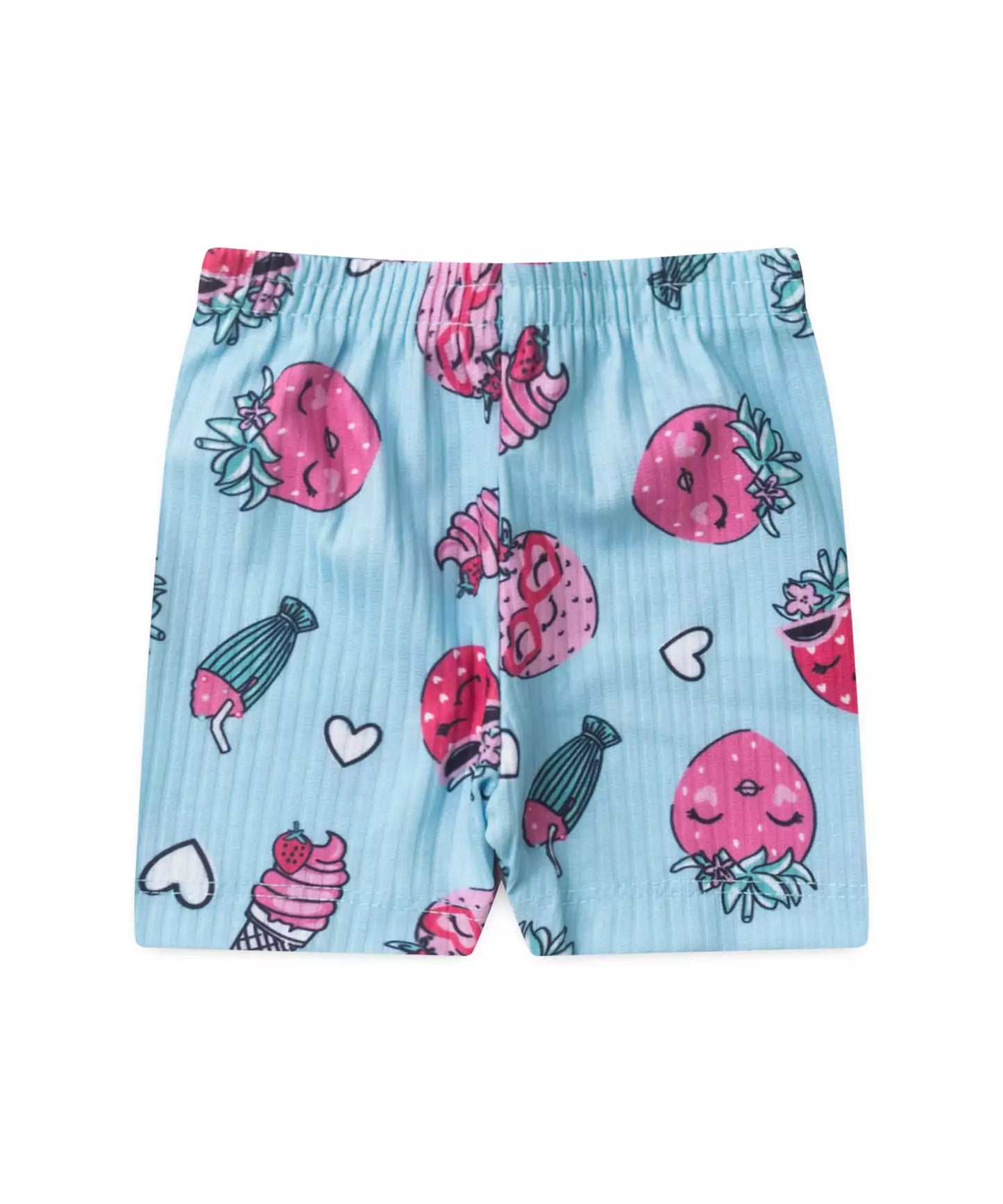 Conjunto de Verão para Bebê Menina Morango Rosa