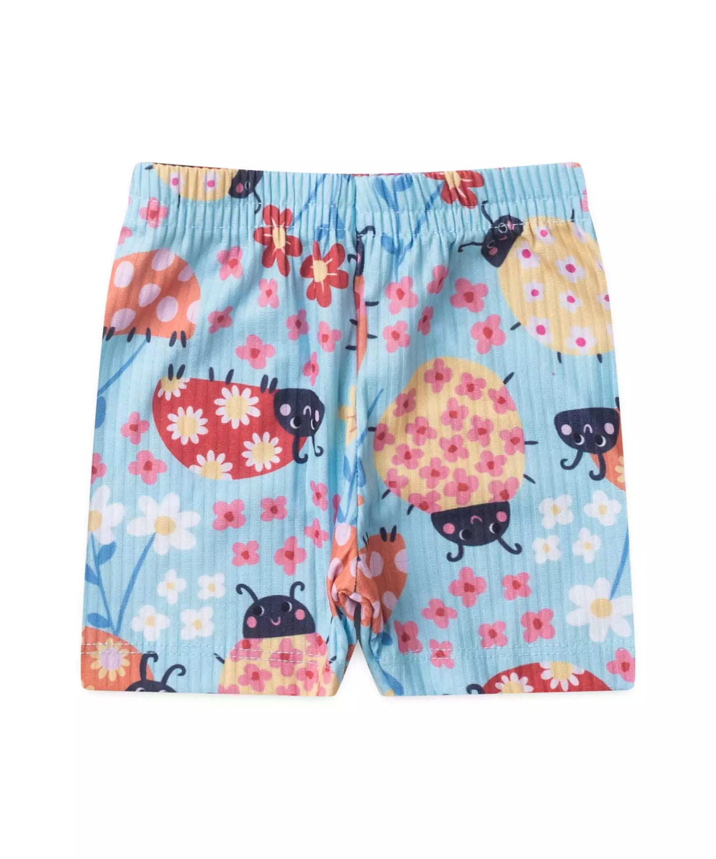 Conjunto de Verão para Menina Joaninha no Jardim Branco