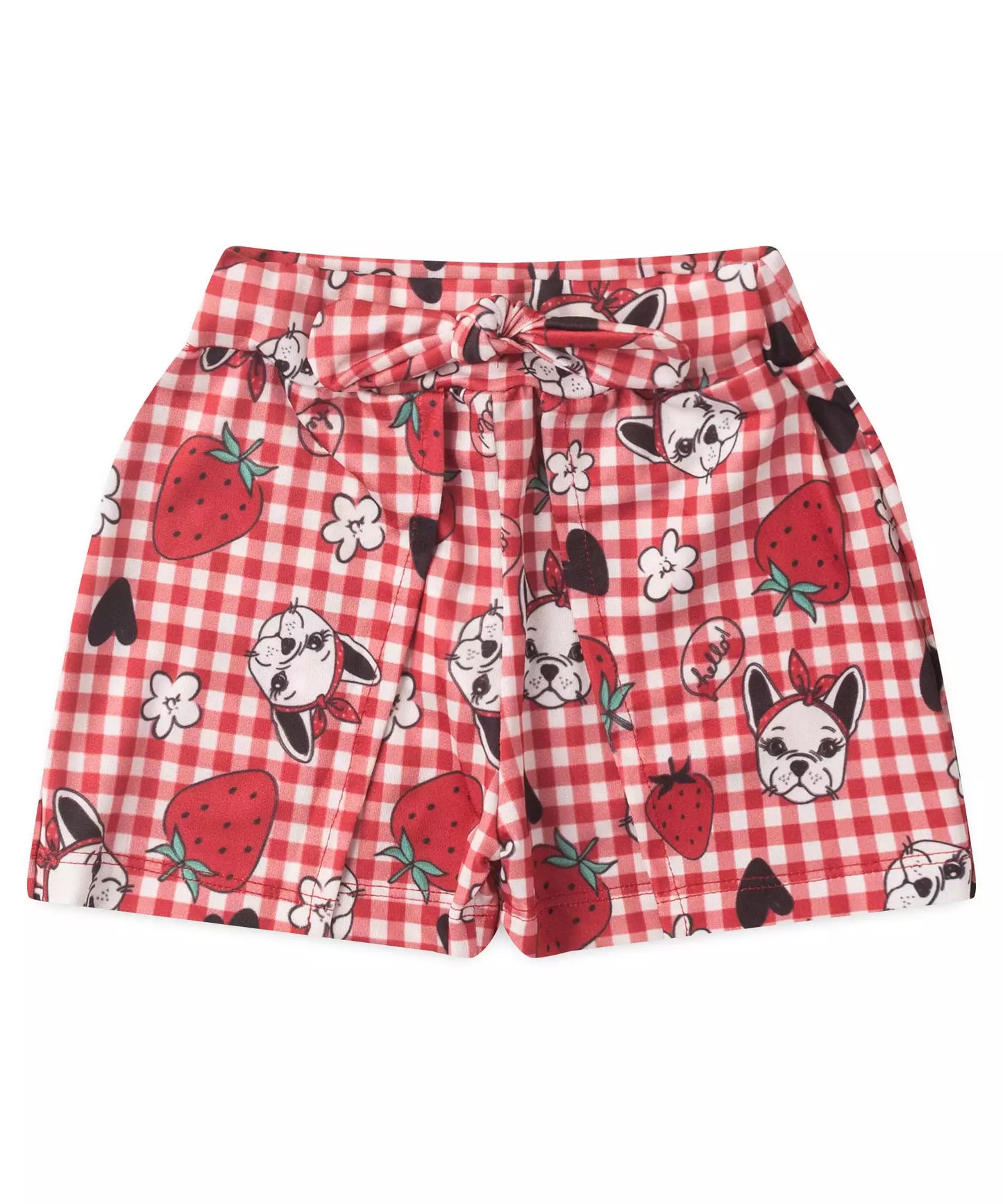 Conjunto de Verão para Menina Morangos Branco
