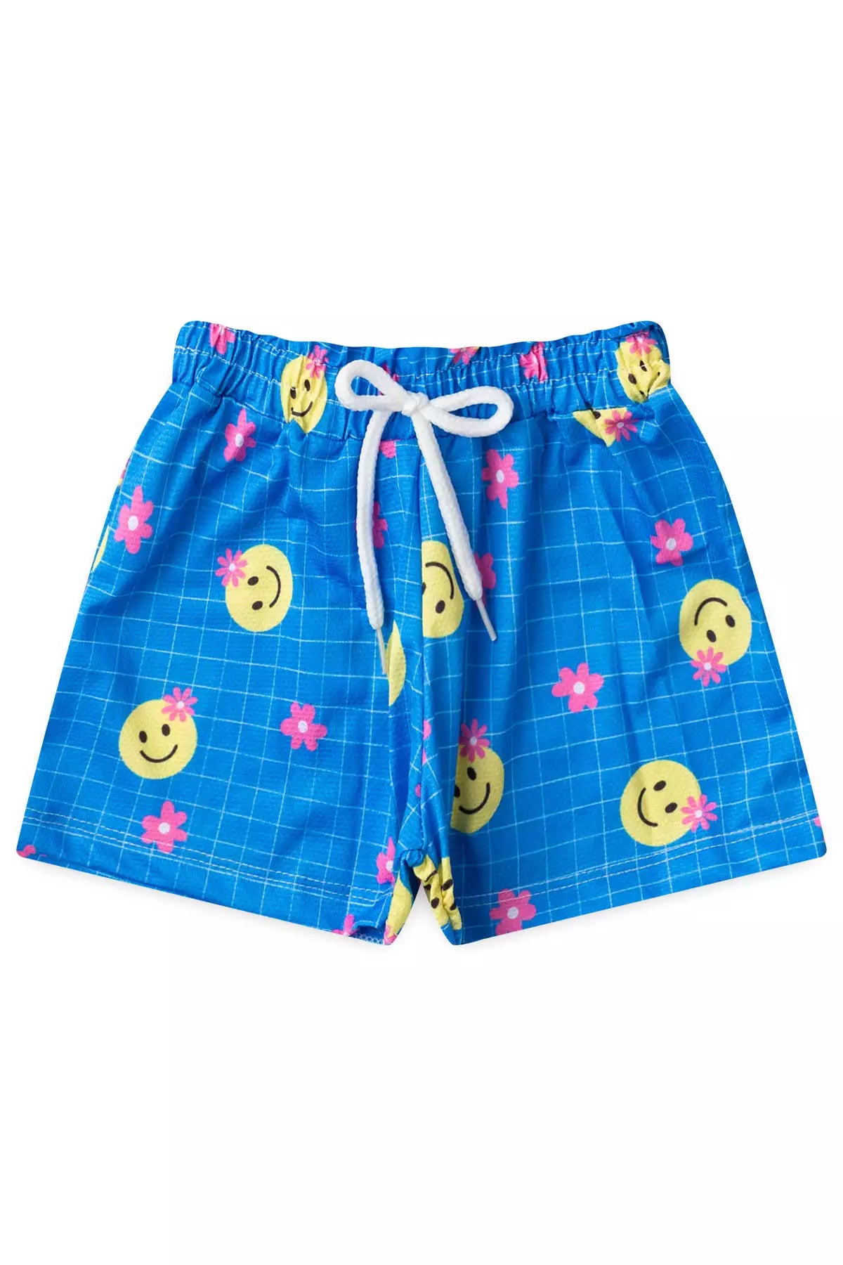 Conjunto de Verão Infantil Feminino Emojis Branco