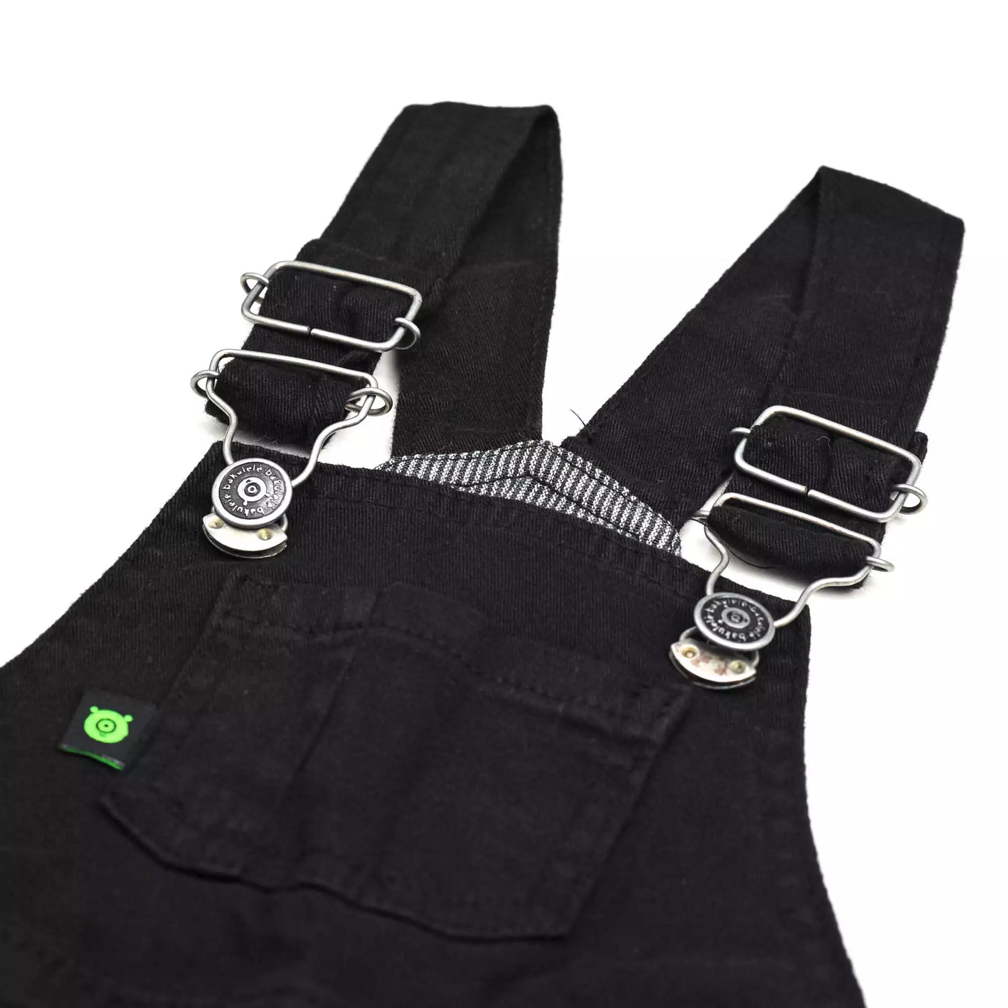 Jardineira em Sarja Jogger Preta para Bebê Menino com Bolso