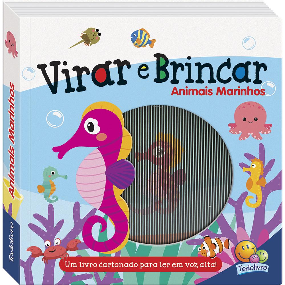 Livro Infantil Virar e Brincar Animais Marinhos