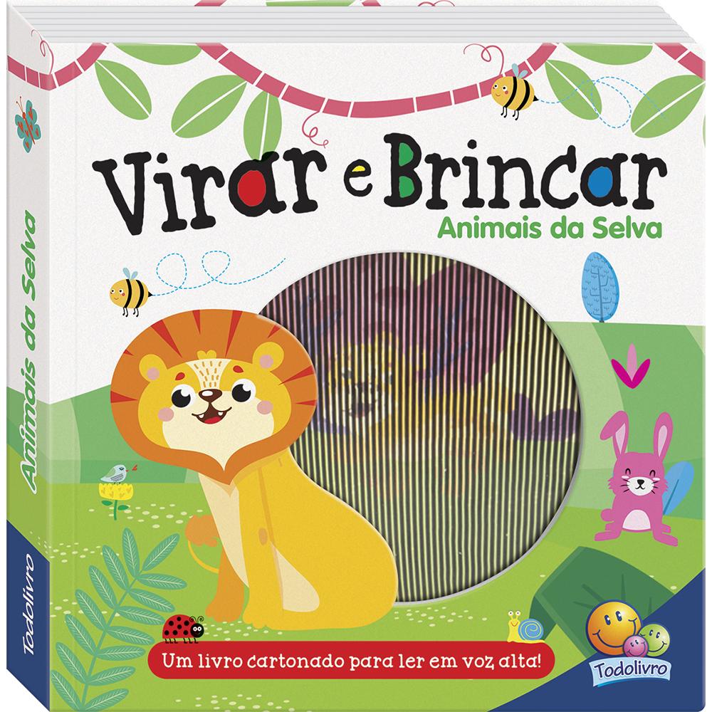 Livro Infantil Virar e Brincar Animais da Selva