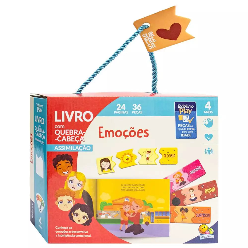 Livro Quebra-Cabeça de Assimilação Infantil: Emoções