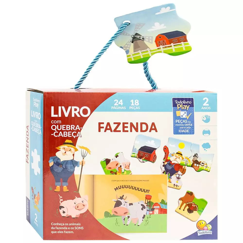 Livro Quebra-Cabeça Infantil: Fazenda