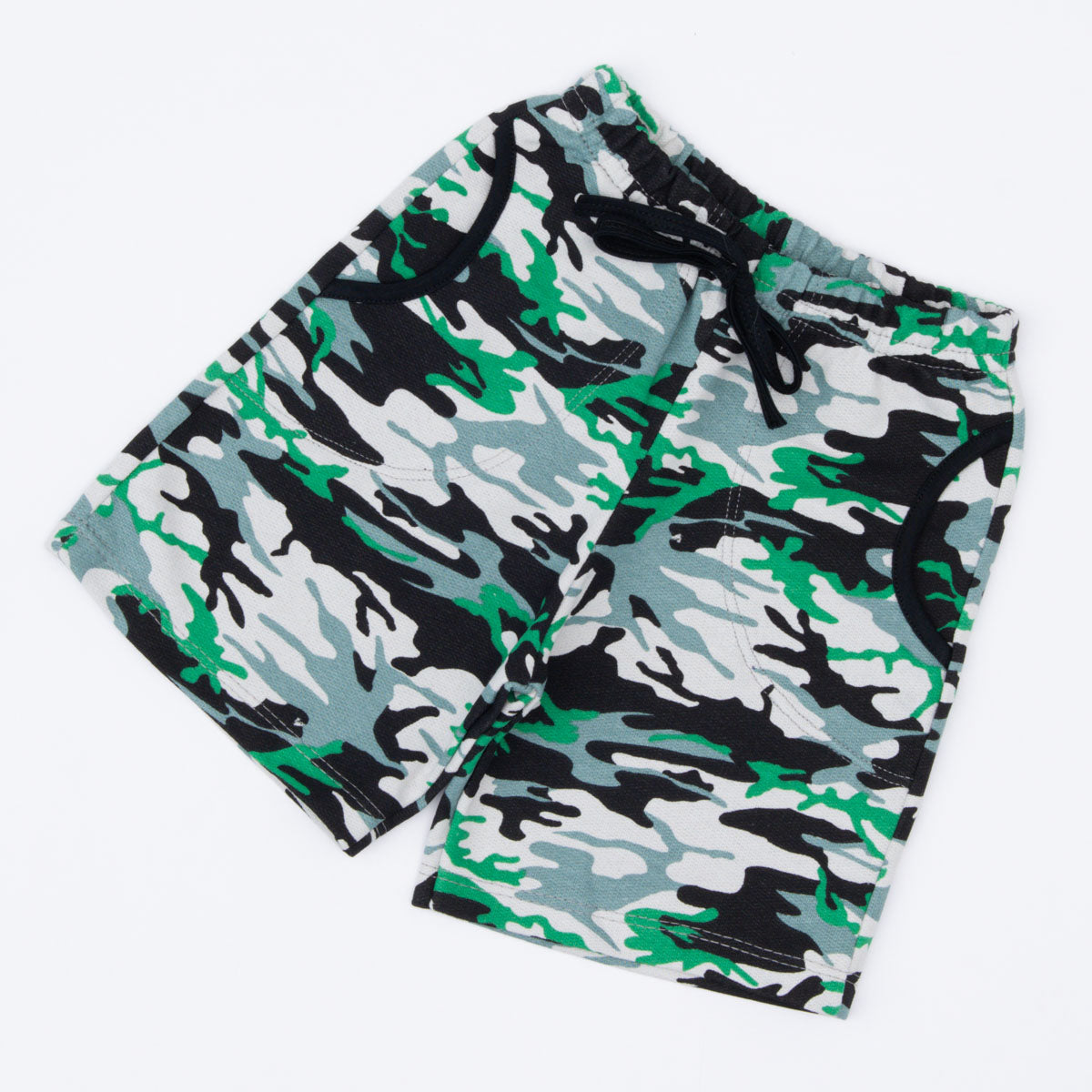 Short em Moletinho Verde Militar para Menino