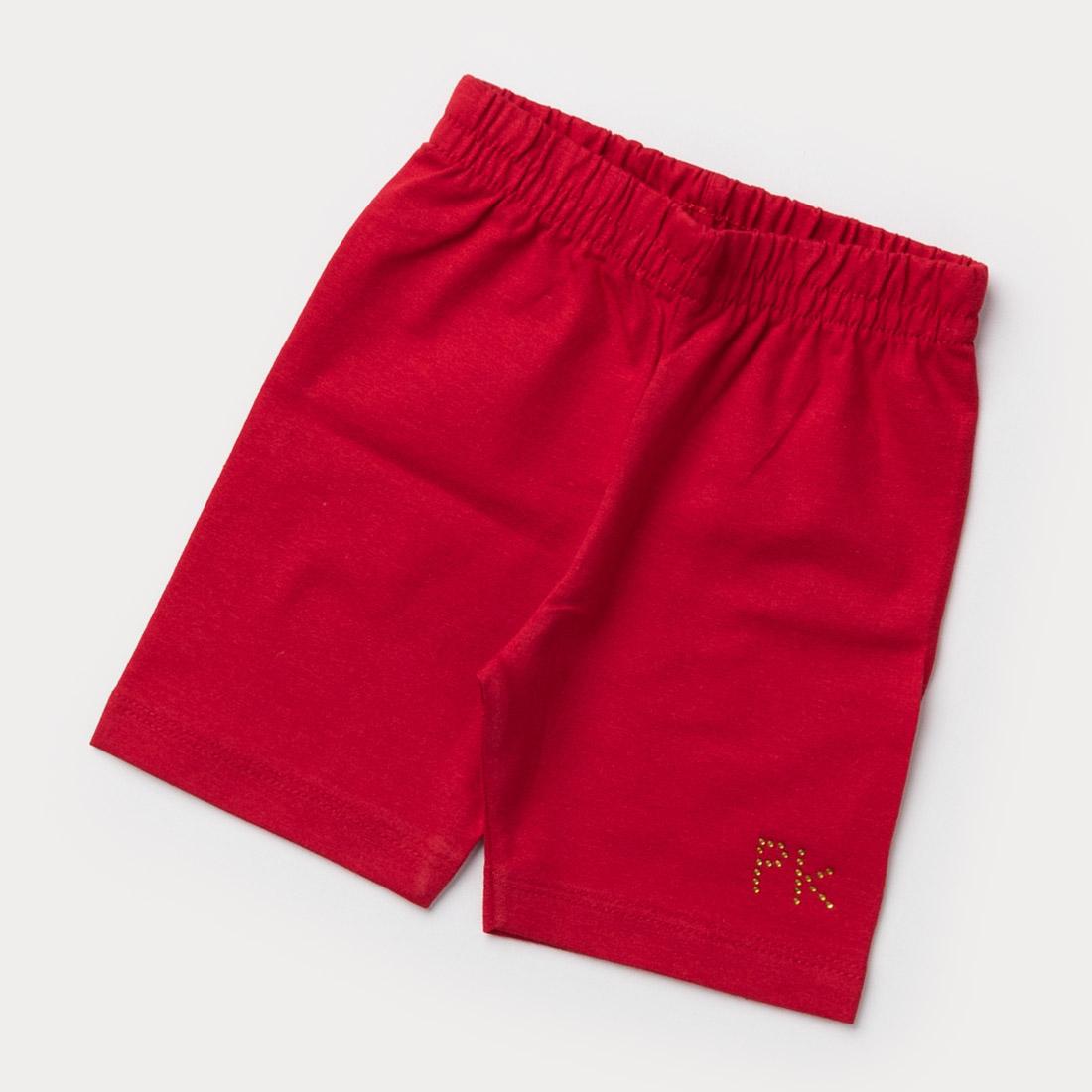 Short Vermelho Ciclista para Bebê Menina com Strass