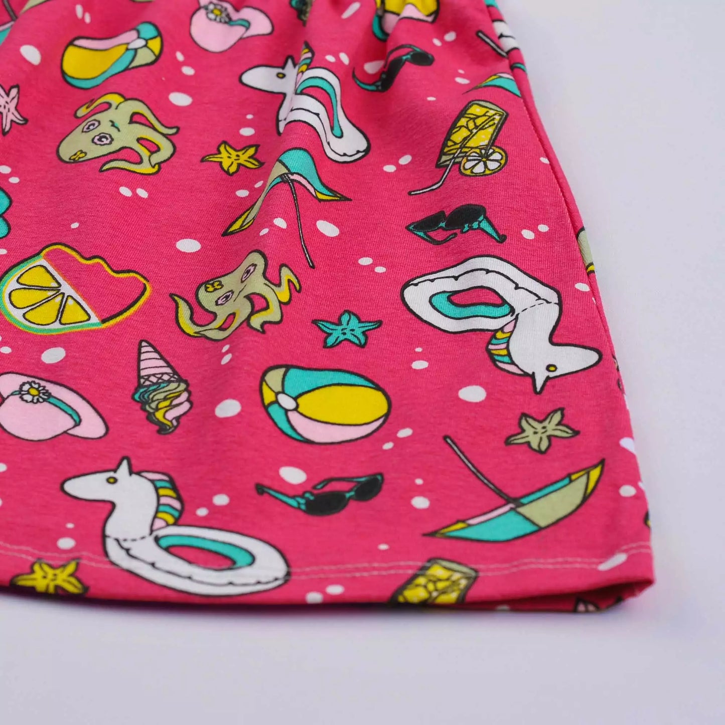 Vestido Infantil Pink com Estampa de Unicórnio