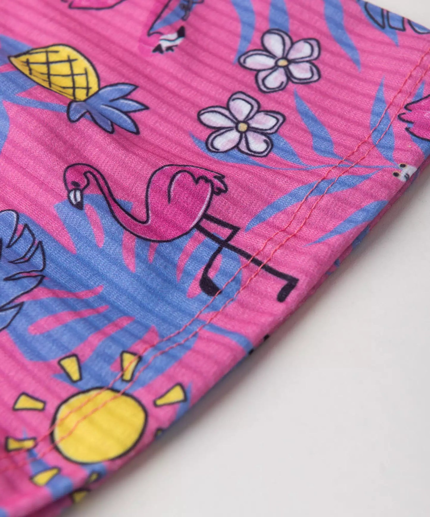 Vestido Infantil Verão Estampa Flamingo Tropical Rosa