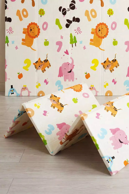 Tapete Tatame Infantil Dobrável Dupla Face Zoo 200x150