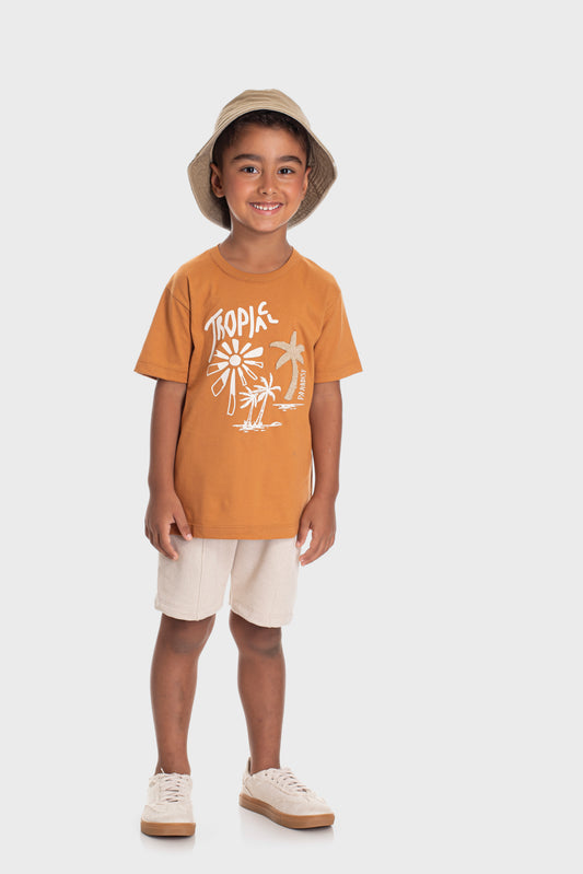 Conjunto de Verão para Menino Paraíso Tropical Caramelo