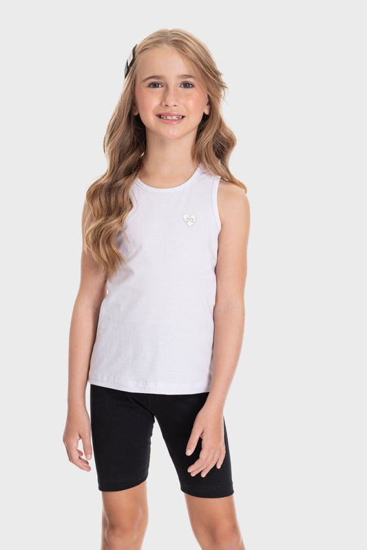 Regata Básica Infantil para Menina Branco