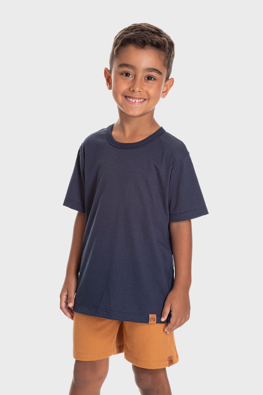 Camiseta Básica Infantil para Menino Marinho
