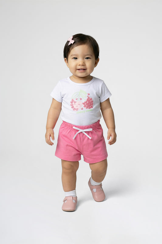 Conjunto de Verão para Menina Doce Refresco Branco