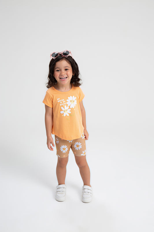 Conjunto de Verão para Menina Melhores Irmãs Salmão