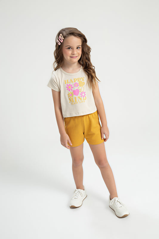 Conjunto de Verão para Menina Mente Feliz Bege