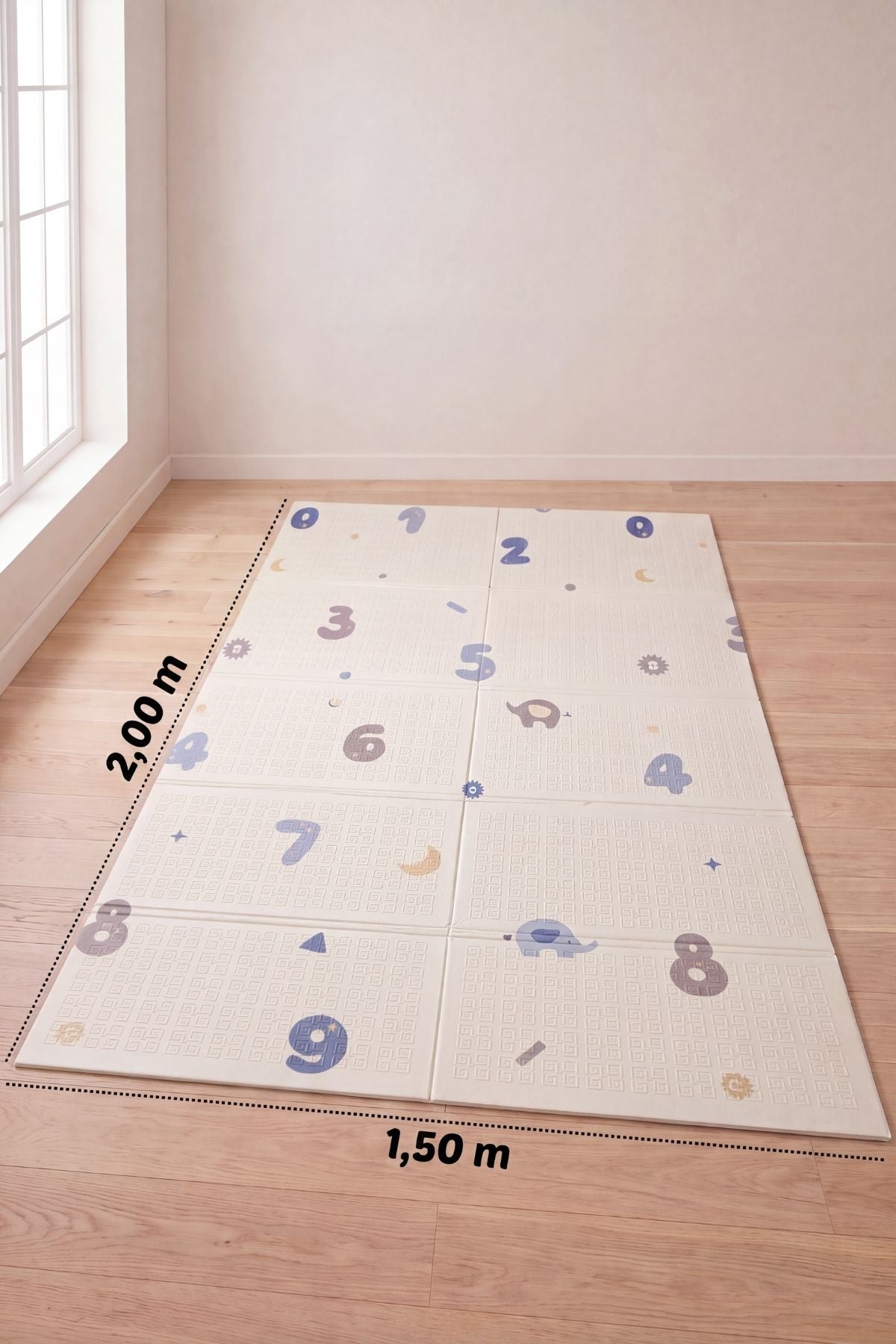 Tapete Tatame Infantil Dobrável Dupla Face Minimalista 200x150