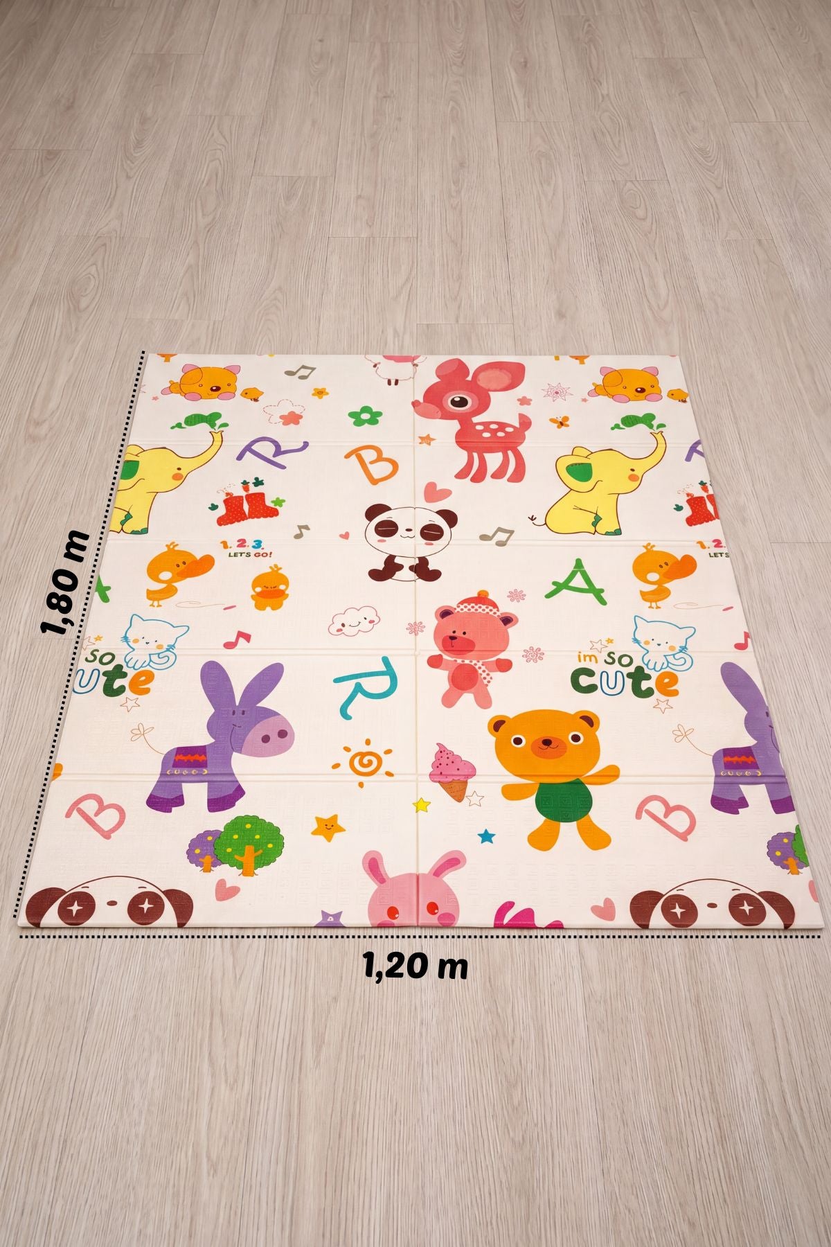 Tapete Tatame Infantil Dobrável Dupla Face Safari 180x120