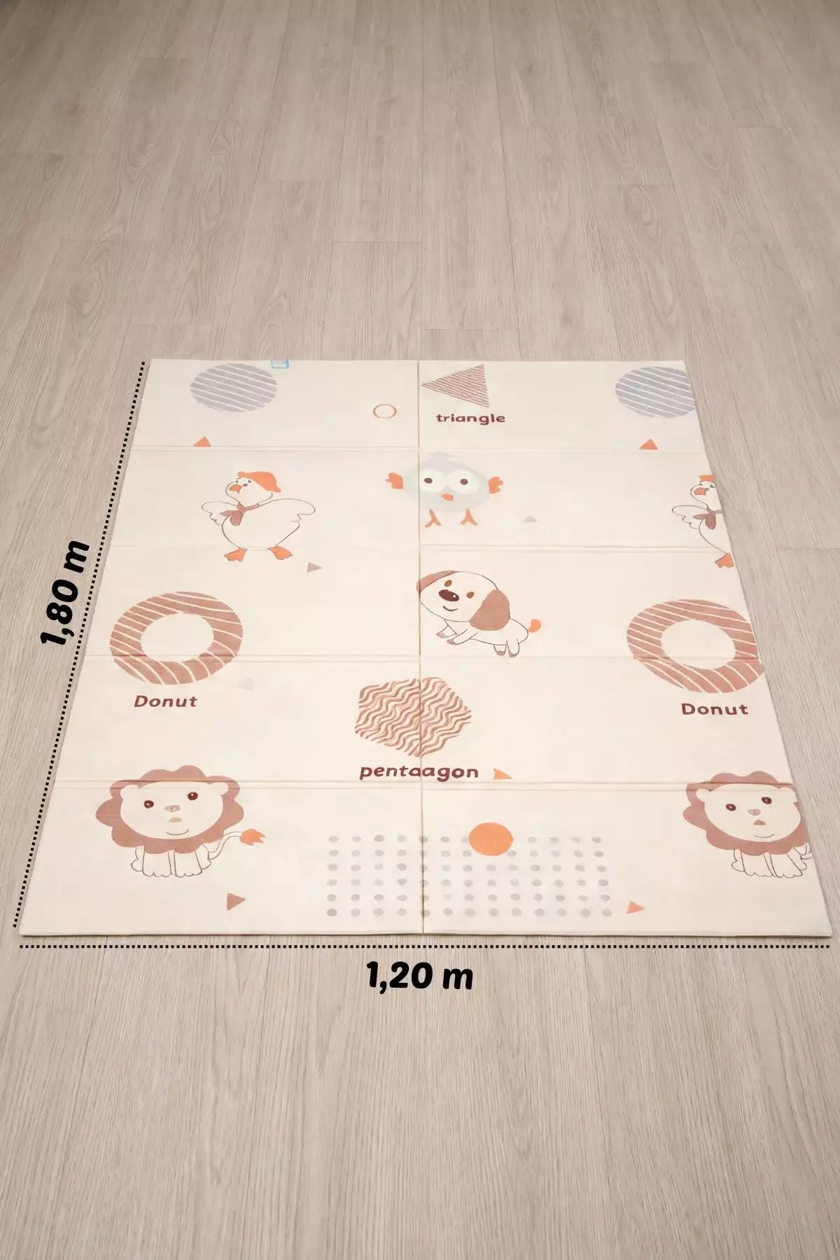 Tapete Tatame Infantil Dobrável Dupla Face Dog 180x120