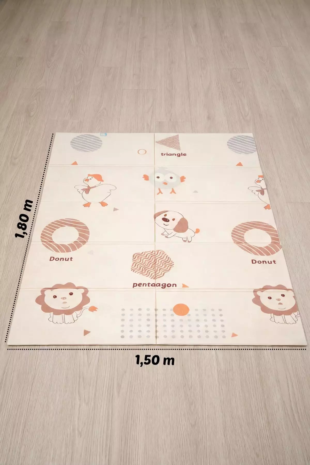Tapete Tatame Infantil Dobrável Dupla Face Dog 180x150