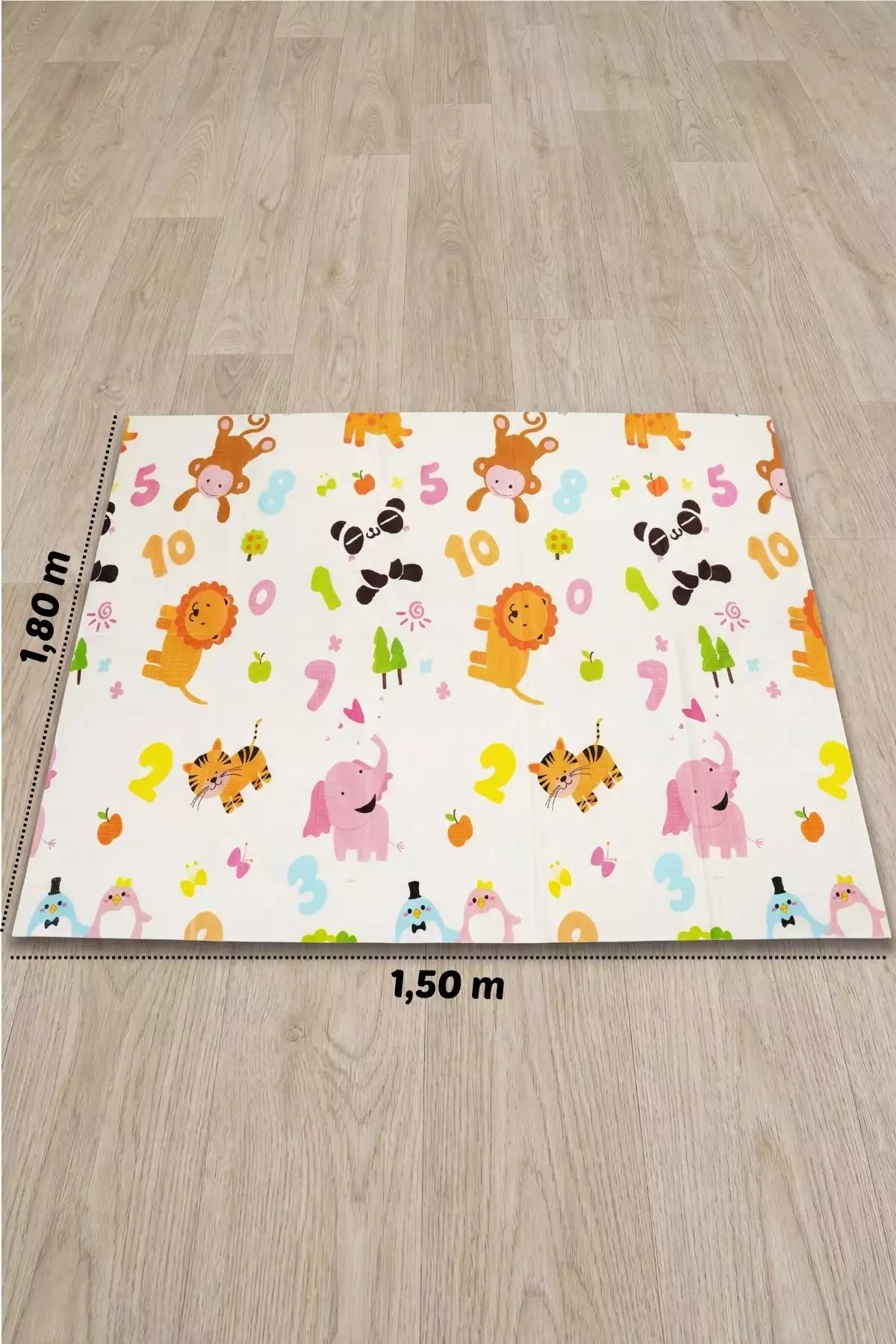 Tapete Tatame Infantil Dobrável Dupla Face Zoo 180x150