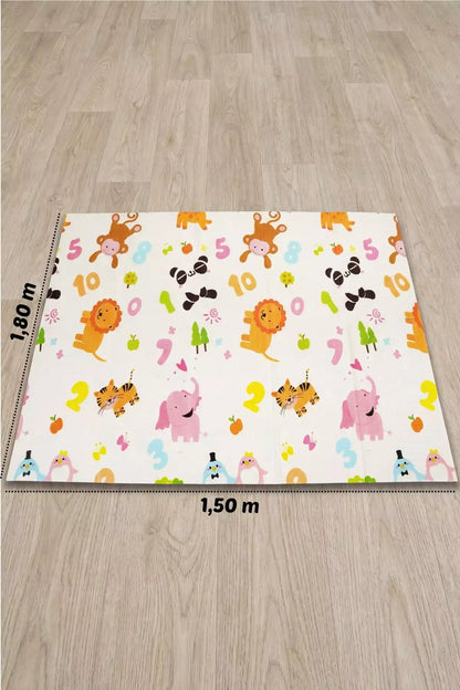 Tapete Tatame Infantil Dobrável Dupla Face Zoo 180x150
