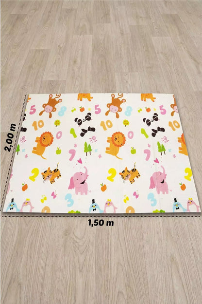 Tapete Tatame Infantil Dobrável Dupla Face Zoo 200x150