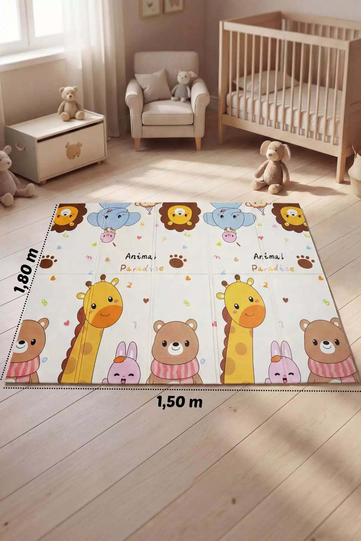 Tapete Tatame Infantil Dobrável Dupla Face Uni 180x150