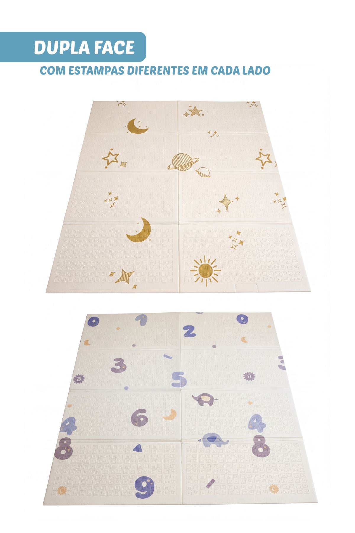 Tapete Tatame Infantil Dobrável Dupla Face Minimalista 200x150