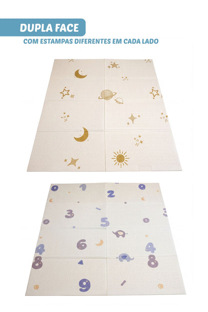 Tapete Tatame Infantil Dobrável Dupla Face Minimalista 200x150