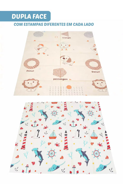 Tapete Tatame Infantil Dobrável Dupla Face Dog 180x150
