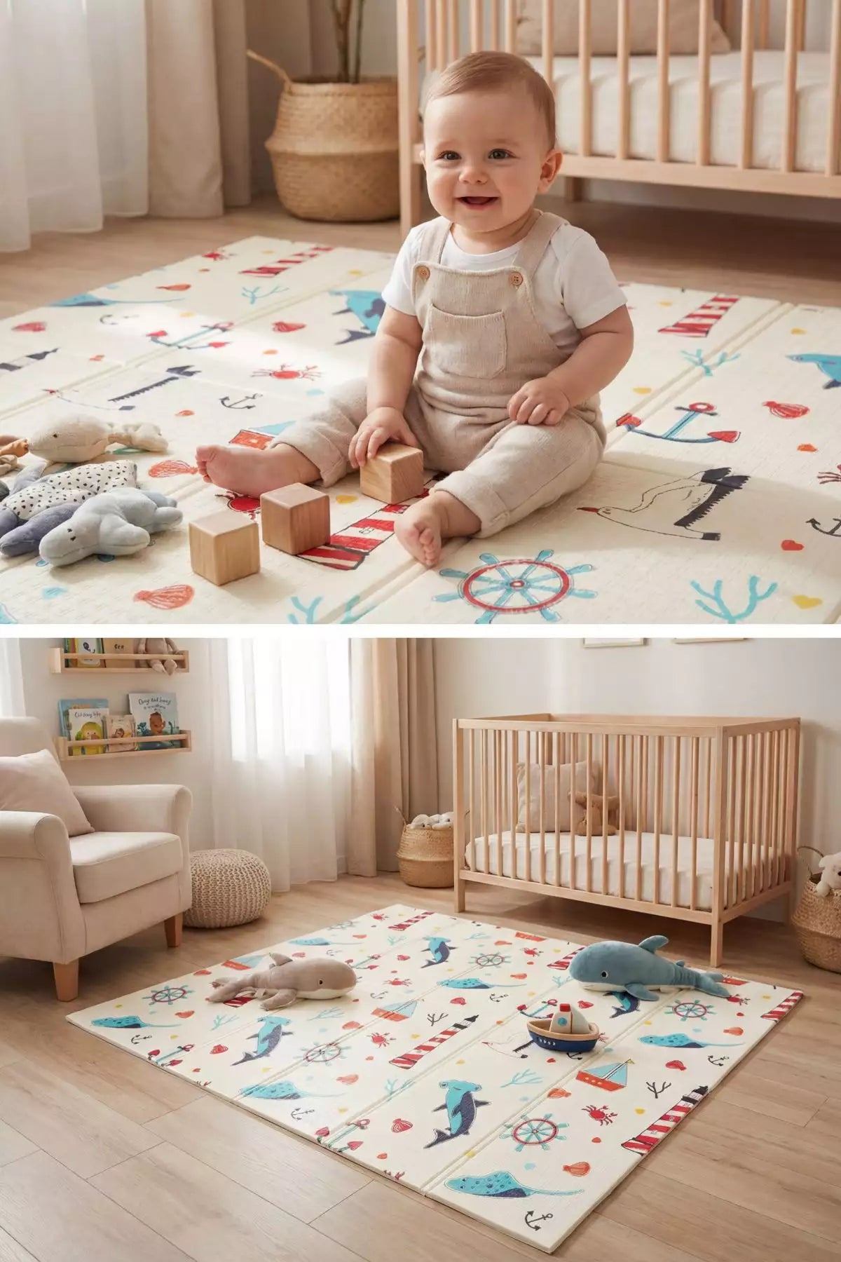 Tapete Tatame Infantil Dobrável Dupla Face Dog 180x120