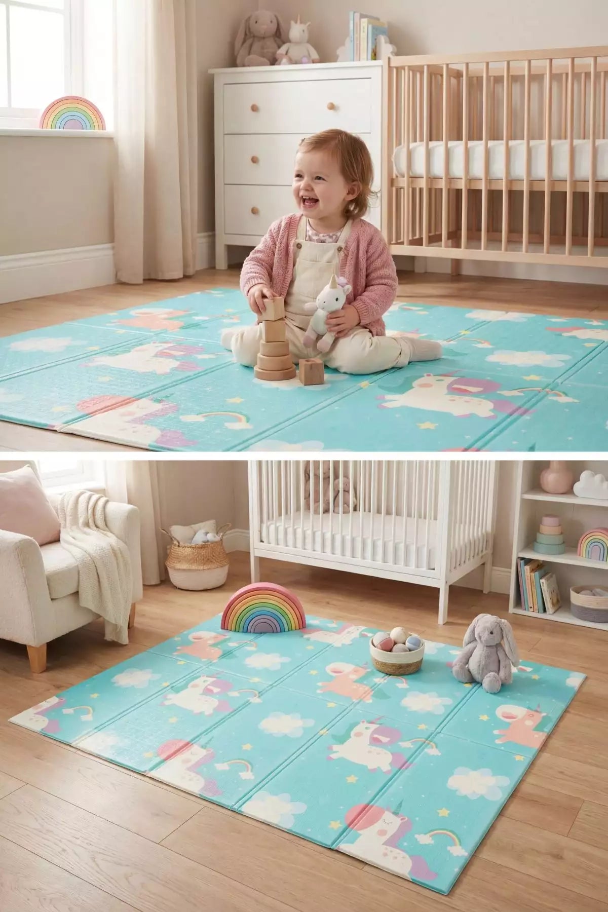Tapete Tatame Infantil Dobrável Dupla Face Uni 200x150