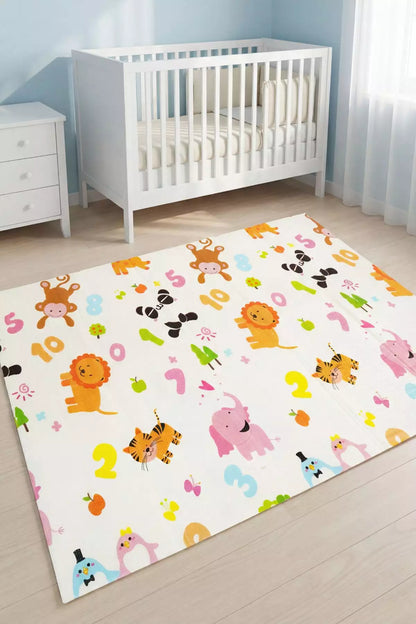 Tapete Tatame Infantil Dobrável Dupla Face Zoo 180x150