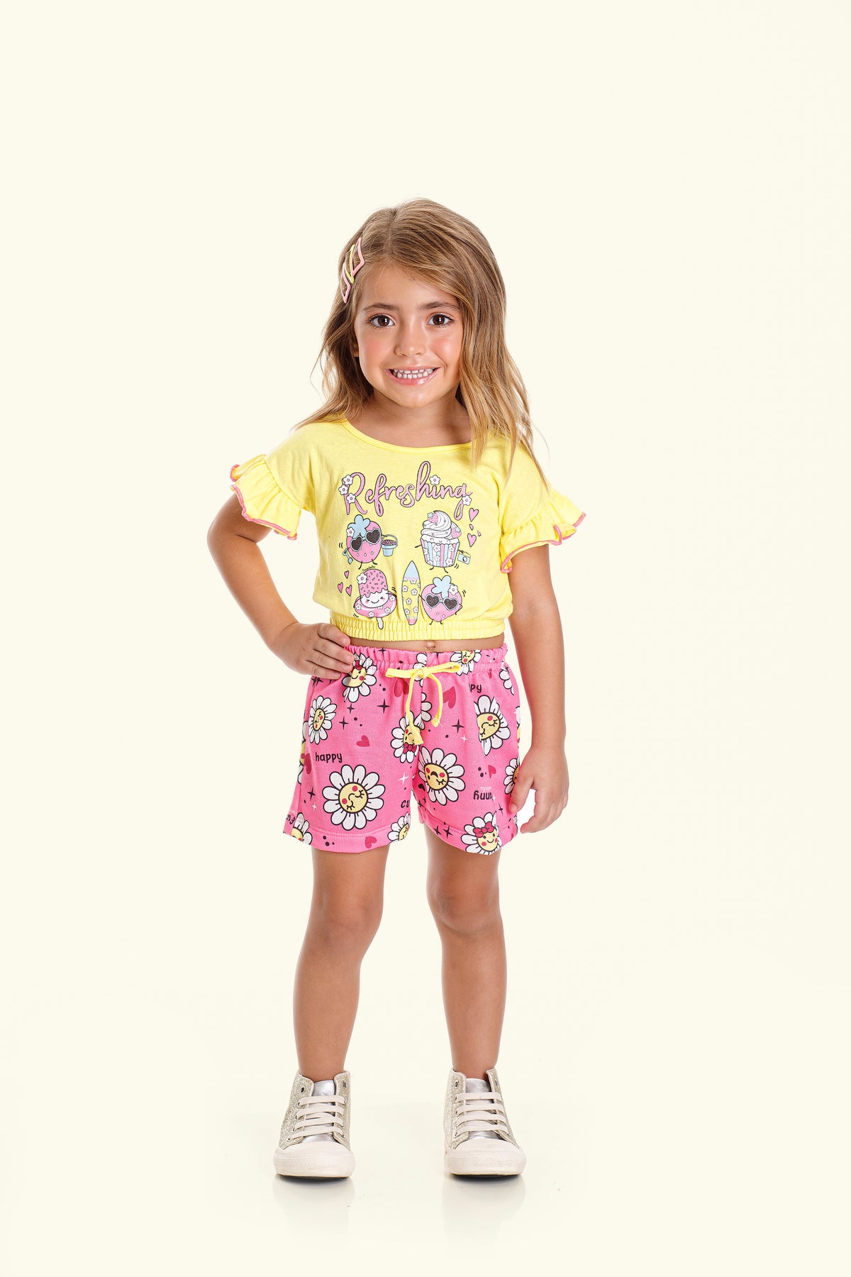 Conjunto de Verão para Menina Cupcake Amarelo