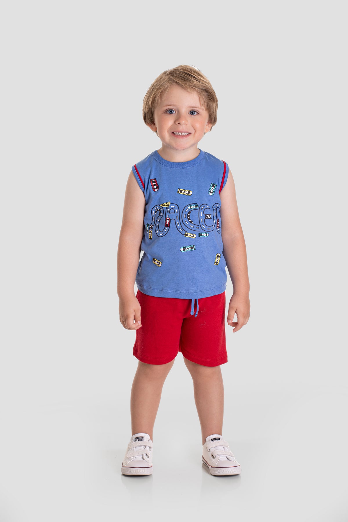 Conjunto de Verão para Menino Race Azul