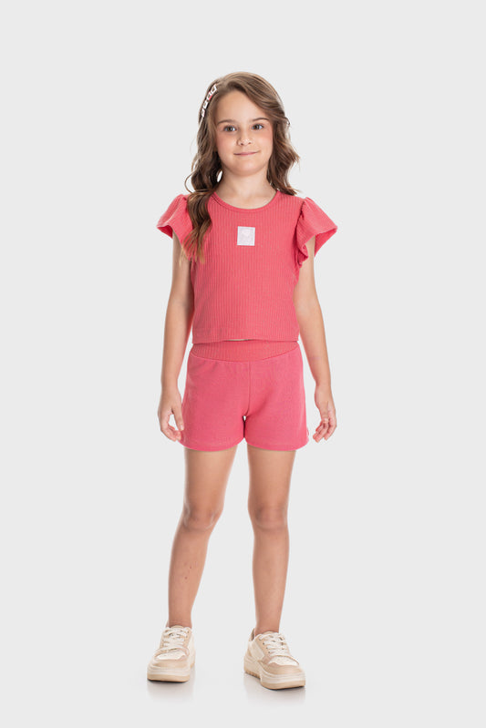 Conjunto de Verão para Menina Brilho Delicado Pink