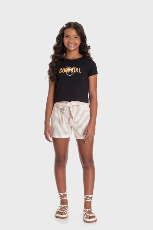 Conjunto de Verão para Menina Cowgirl Charm Preto
