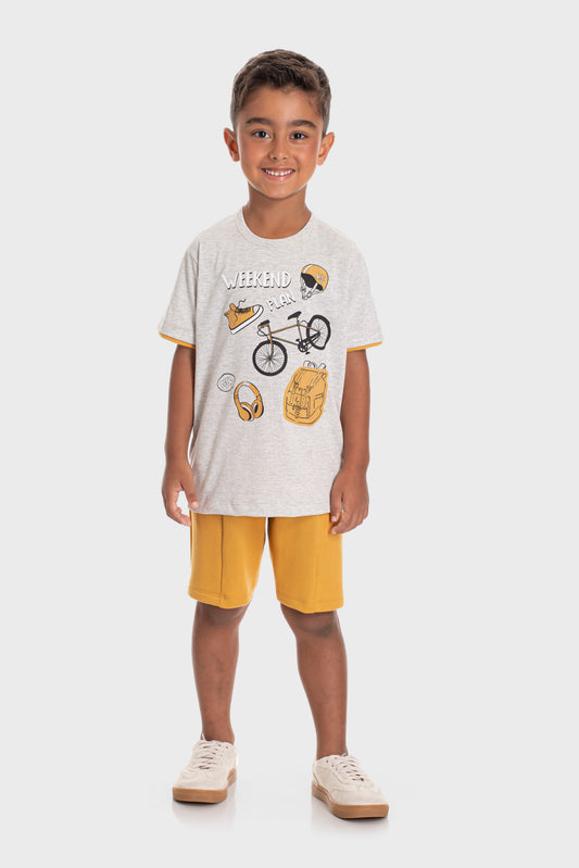 Conjunto de Verão para Menino Weekend Plan Mescla