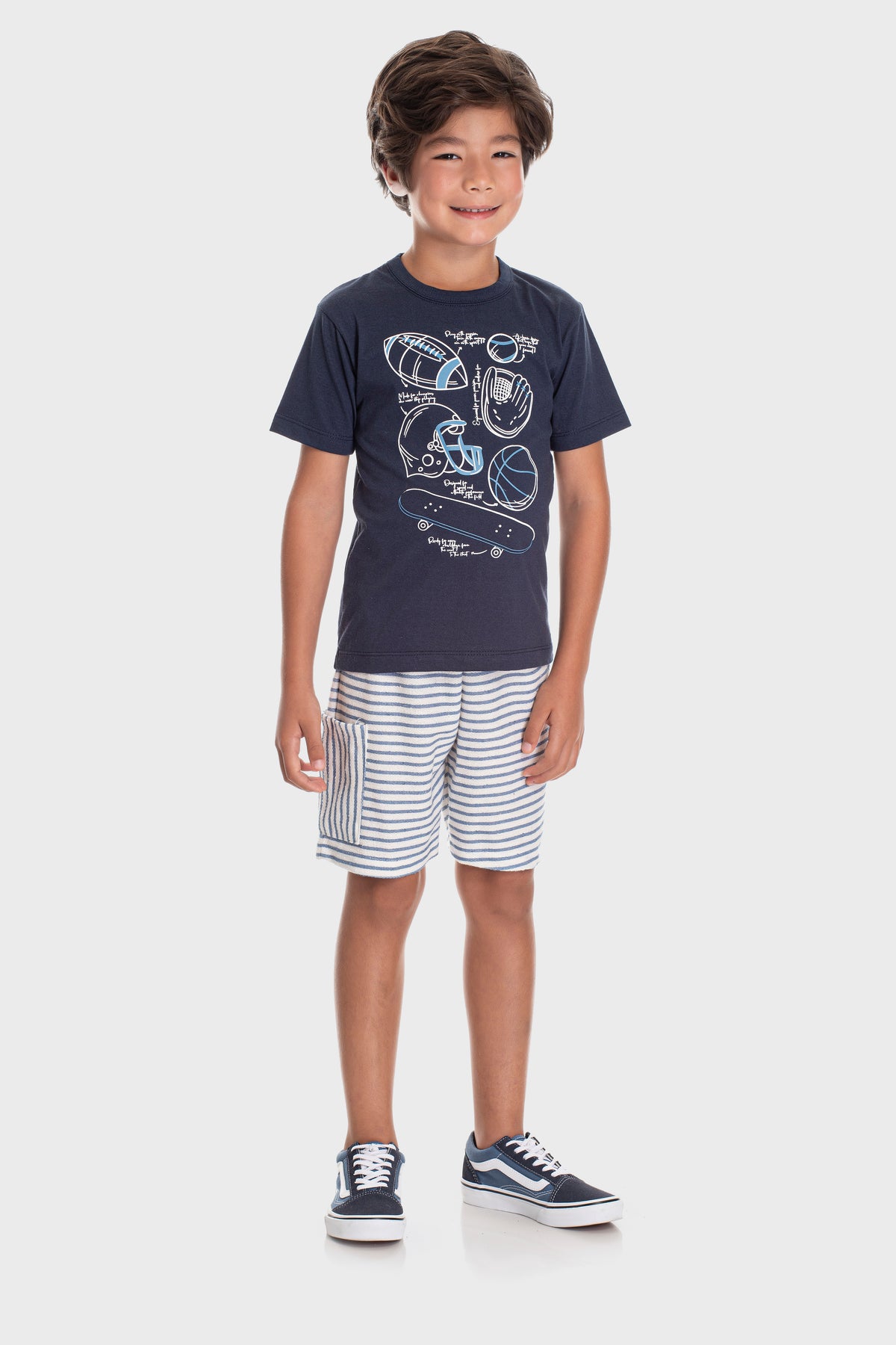 Conjunto de Verão para Menino Esporte em Ação Marinho
