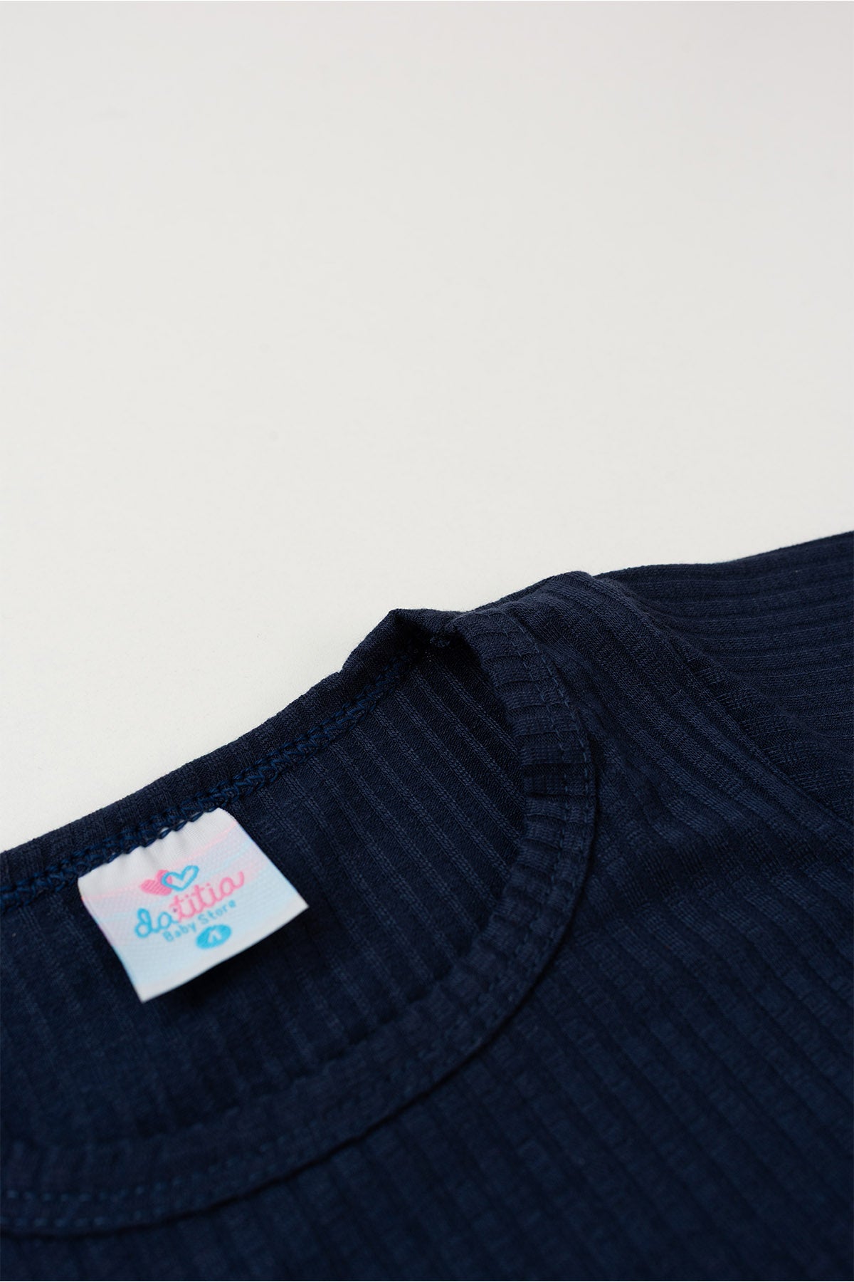 Blusa Básica Canelada Infantil para Menina Marinho